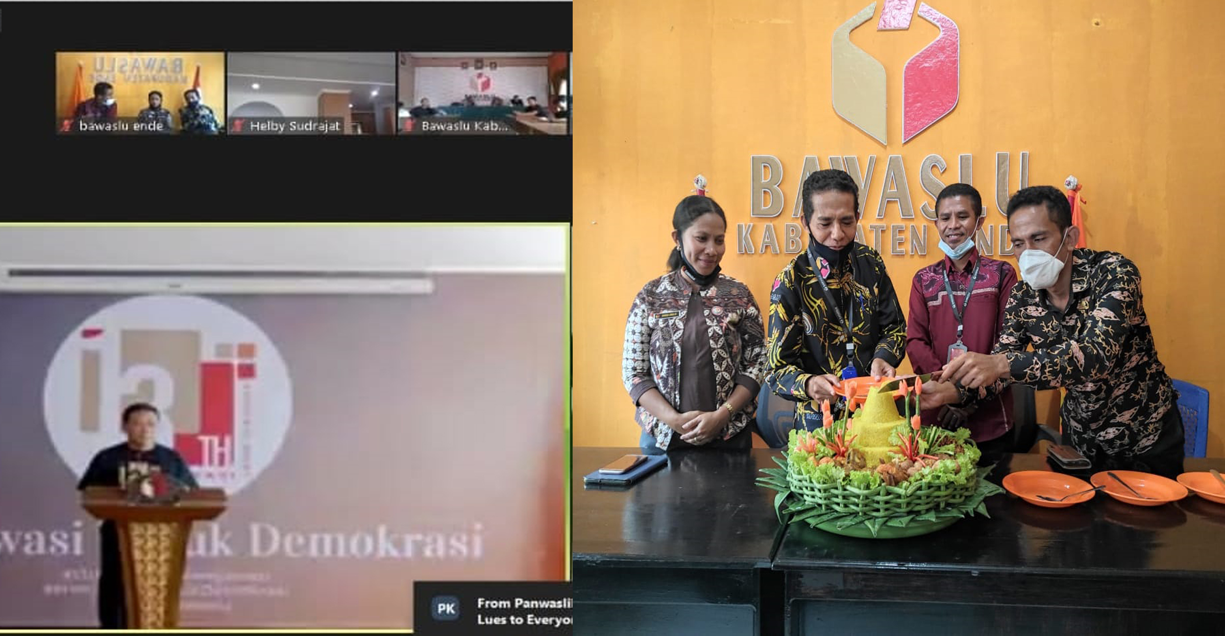 Pemotongan Tumpeng  Peringati Hari Lahir Bawaslu 